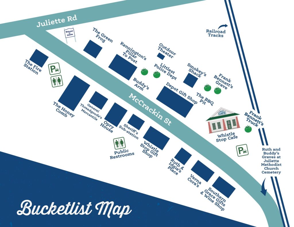 Map of Juliette, Georgia Bucket List