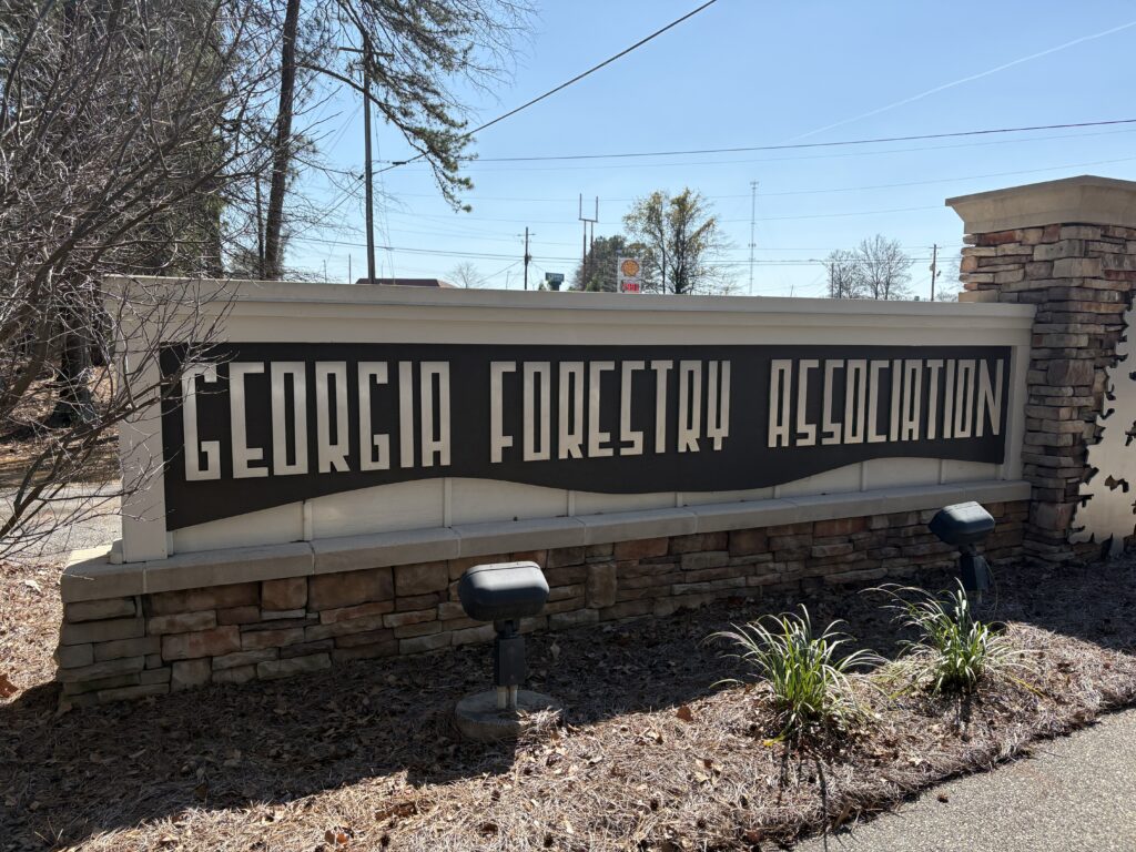 brick entrance sign for the Georgia Forestry Association