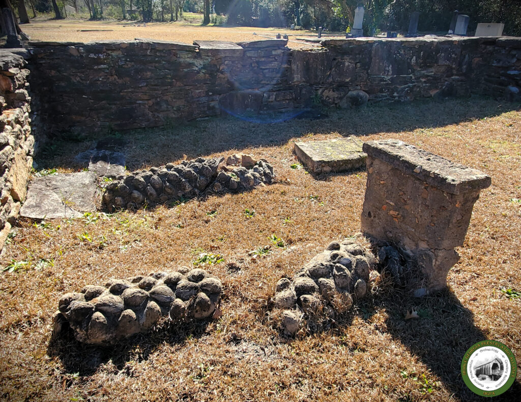 old grave mounds at cemetery